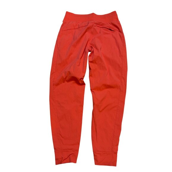 Athleta Trekkie North Orange Jogger Pants Zip Pocket Stretch Nylon Athletic 0 - Picture 2 of 9